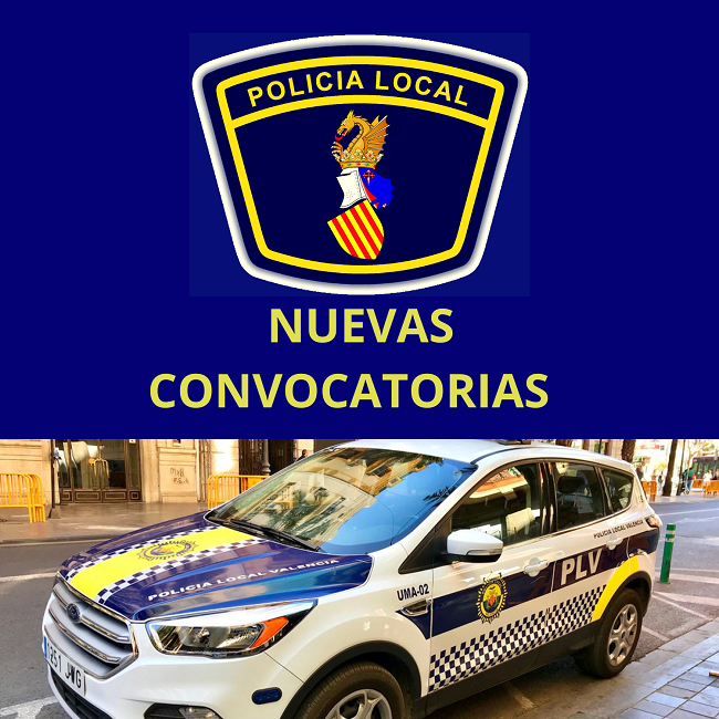 POLICÍA LOCAL PLAZAS CONVOCADAS:  MISLATA ; ALZIRA ; POLOP,  ALMENARA